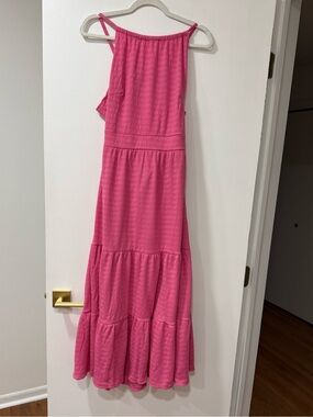 Pink Tiered Maxi Dress - Women's Summer Slip Dress